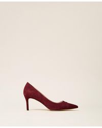 Twinset - Suede Court Shoes With Logo - Lyst