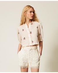 Twinset - Lace Shorts With Belt - Lyst
