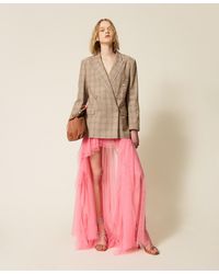 Twinset - Myfo Long Asymmetric Tulle Skirt - Lyst