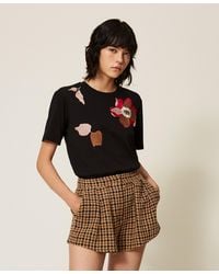Twinset - Regular Fit T-Shirt With Embroidery - Lyst