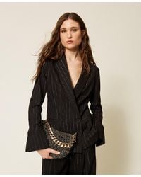 Twinset - Lurex Pinstriped Blazer - Lyst