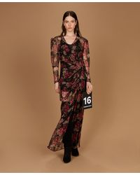 Twinset - Long Silk Creponne Floral Dress - Lyst