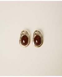 Twinset - Animal Print Cabochon Earrings - Lyst