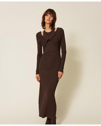 Twinset - Ribbed Knit Long Dress - Lyst