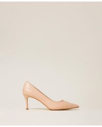 Twinset - Mid Heel Leather Court Shoes - Lyst