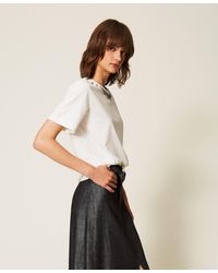 Twinset - Slim Fit T-Shirt With Embroidery - Lyst