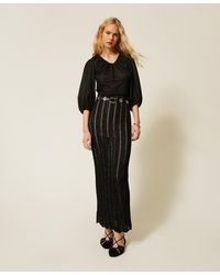 Twinset - Long Knit Skirt With Lurex - Lyst