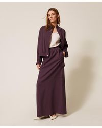 Twinset - Lyocell And Cotton Long Skirt - Lyst