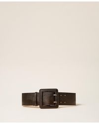 Twinset - Leather Belt With Square Buckle - Lyst