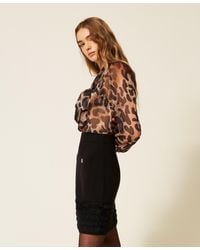 Twinset - Knit Skirt With-Tone Buttons - Lyst