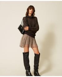 Twinset - Lace Miniskirt With Sequins - Lyst