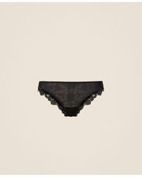 Twinset - Charmeuse And Embroidered Tulle Brazilian Briefs - Lyst