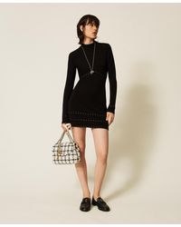 Twinset - Short Knit Dress With Studs - Lyst