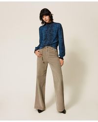 Twinset - Wide Leg Corduroy Trousers - Lyst