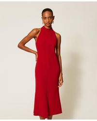 Twinset - Long Crêpe Halter Neck Dress - Lyst