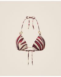 Twinset - Triangle Bikini Top With Lurex And Print - Lyst