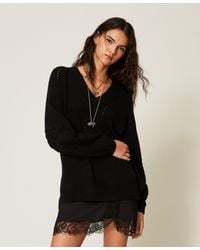 Twinset - Wool Blend Jumper With Embroidery - Lyst