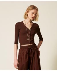Twinset - Cotton And Silk Cardigan - Lyst