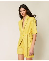 Twinset - Linen Blend Blazer With Lurex - Lyst