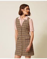 Twinset - Short Houndstooth Shirt Dress - Lyst