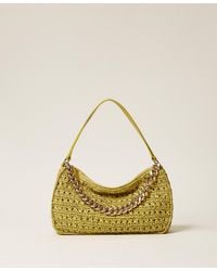 Twinset - Large Crocheted Raffia Liliane Bag - Lyst