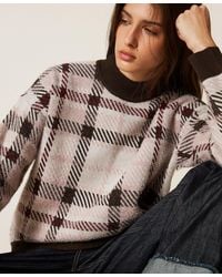 Twinset - Chequered Jacquard Jumper - Lyst