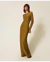Twinset - Long Stretch Lace Dress - Lyst