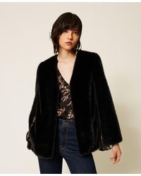 Twinset - Faux Fur Cape Jacket - Lyst