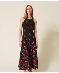 Twinset - Long Poplin Dress With Cherry Print - Lyst
