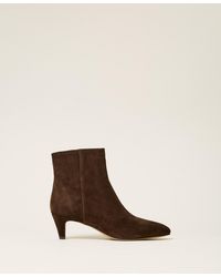 Twinset - Suede Leather Ankle Boots - Lyst