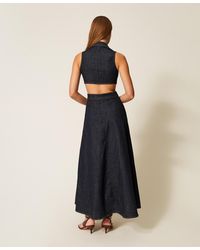 Twinset - Long Denim Dress With Cut-Out - Lyst