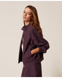 Twinset - Lyocell And Cotton Zip Jacket - Lyst