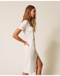 Twinset - Bustier T-Shirt With Shaped Collar - Lyst