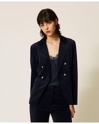Twinset - Velvet Blazer - Lyst