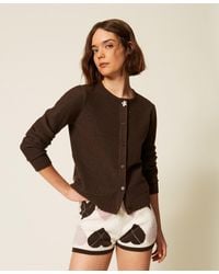 Twinset - Cardigan With Enamelled Button - Lyst