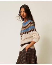 Twinset - Myfo Mohair Blend Jacquard Jumper - Lyst