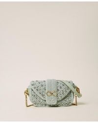 Twinset - Crochet Shoulder Bag With Rhinestones - Lyst
