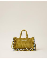 Twinset - Crochet Shoulder Bag With Flounces - Lyst