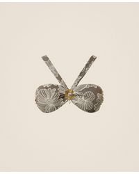 Twinset - Jacquard Bikini Top With Pearl - Lyst