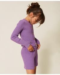 Twinset - Fitted Cable Knit Cardigan, "Hyacinth" - Lyst
