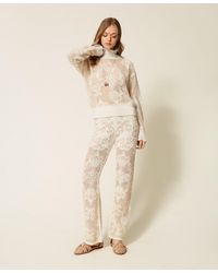 Twinset - Jacquard Alpaca Blend Knit Trousers - Lyst