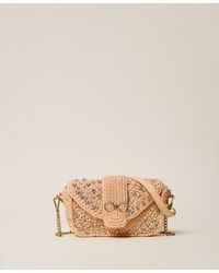 Twinset - Crochet Shoulder Bag With Rhinestones - Lyst