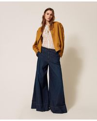 Twinset - Palazzo Jeans With Stitching - Lyst