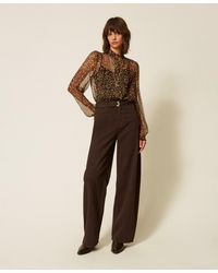 Twinset - Barrel Bull Trousers With Belt - Lyst