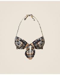 Twinset - Push-Up Bikini Top With Print And Rhinestones - Lyst