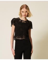 Twinset - Muslin Blouse With Embroidery - Lyst