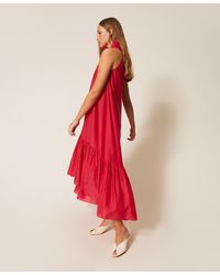 Twinset - Long Voile Dress With Ruffles - Lyst