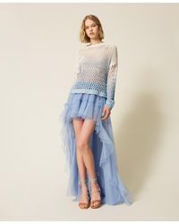 Twinset - Myfo Long Asymmetric Tulle Skirt - Lyst
