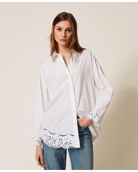 Twinset - Poplin Shirt With Embroidery - Lyst