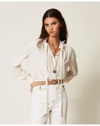 Twinset - Silk Blend Jacquard Shirt - Lyst